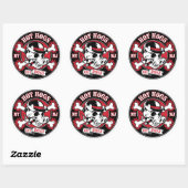Sticker classique rond Hot Hogs™ (Feuille)