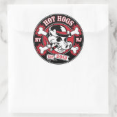 Sticker classique rond Hot Hogs™ (Sac)