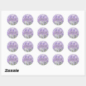 Sticker classique rond Mariage Lavender Fields (Feuille)