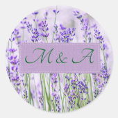 Sticker classique rond Mariage Lavender Fields (Devant)