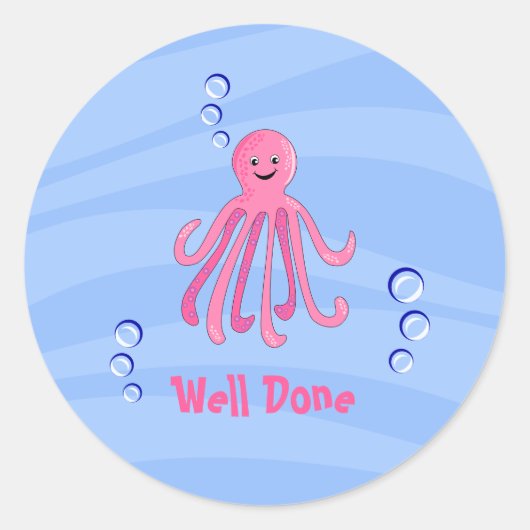 Sticker classique rond Octopus bien fait (Devant)