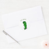 Sticker classique rond poivre chaud vert (Enveloppe)