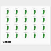 Sticker classique rond poivre chaud vert (Feuille)
