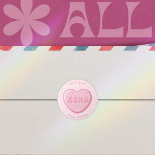 Sticker classique rond pour bonbons de Saint-Valen