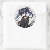 Sticker classique rond pour fille Anime (Sac)