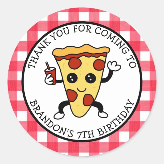 Sticker classique rond pour pizza d'anniversaire p (Devant)