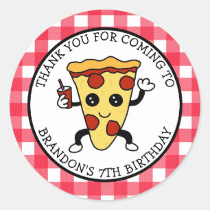 Sticker classique rond pour pizza d'anniversaire p
