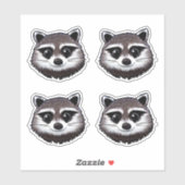 Sticker classique rond Raccoon (Feuille)