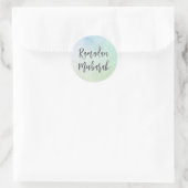 Sticker classique ronde Ramadan Mubarak Script (Sac)