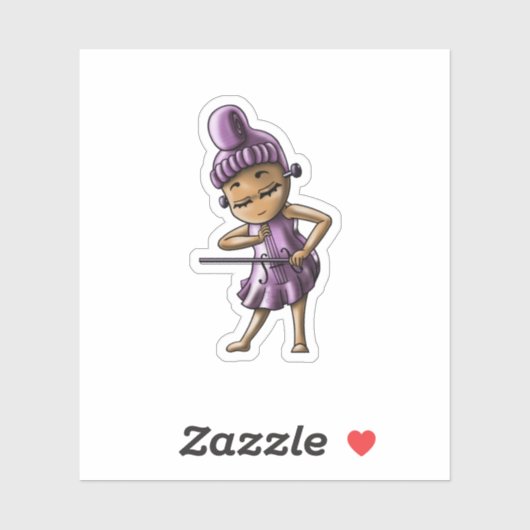 Sticker Classique violon mignon (Feuille)