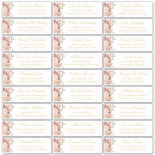 Sticker Classy Blush Rose Floral Mariage Adresse d'hôte