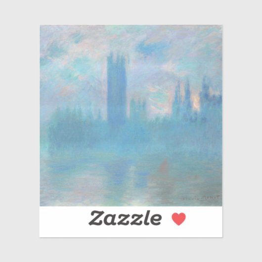 Sticker Claude Monet House of Parliament Londres. Bleu (Feuille)