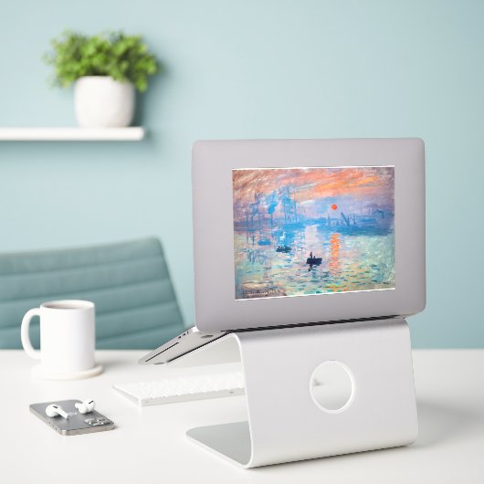 Sticker Claude Monet - Impression, lever de soleil (Ordinateur portable sur le bureau)