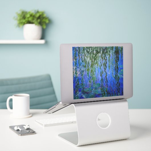 Sticker Claude Monet - Lys d'eau avec saule plumant (Ordinateur portable sur le bureau)