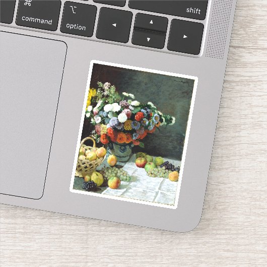 Sticker Claude Monet Still Life avec Fleurs et Fruits (Détail)