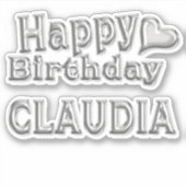 Sticker Claudia Happy Birthday (Devant)