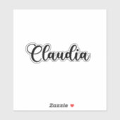 Sticker Claudia Nom - Calligraphie manuscrite (Feuille)