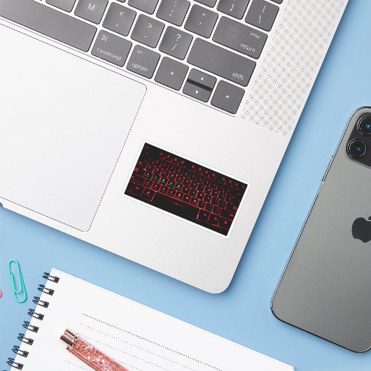 Sticker Clavier Linux (Ordinateur portable avec iPhone)