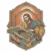 Sticker Clavier Mécanique Cassé par un Café Jésus Technolo (Devant)