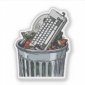 Sticker Clavier sur poubelle (Devant)