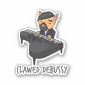 Sticker Clawsy Piano Player Chat Pun Fun Cadeau (Devant)