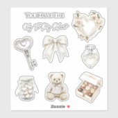 Sticker Clé d'Argent pour l'Amour de Mon Cœur (Feuille)
