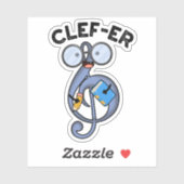 Sticker Clé de musique amusante (Feuille)