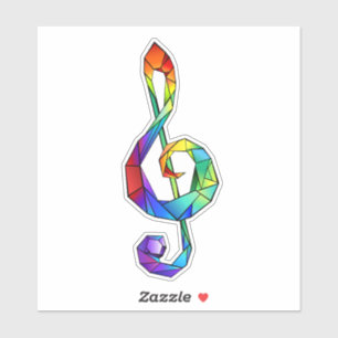 Sticker Clé de musique arc-en-ciel