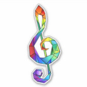 Sticker Clé de musique arc-en-ciel (Devant)