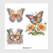 Sticker Clé de papillon délicate étanche (Feuille)