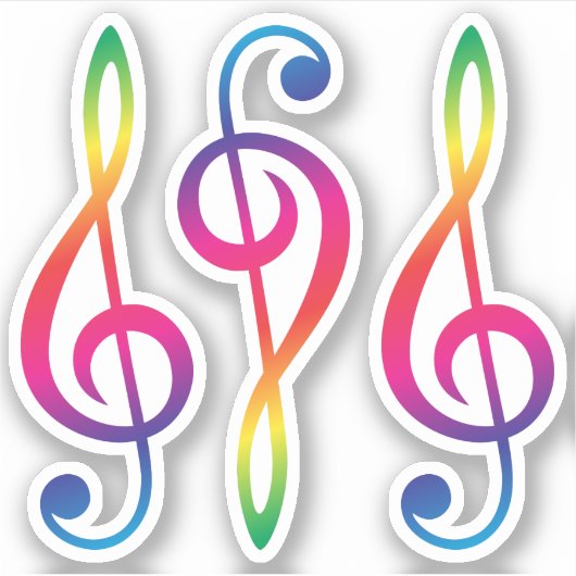 Sticker Clé G arc-en-ciel (Devant)