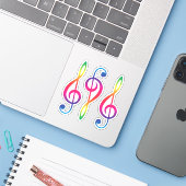 Sticker Clé G arc-en-ciel (Ordinateur portable avec iPhone)