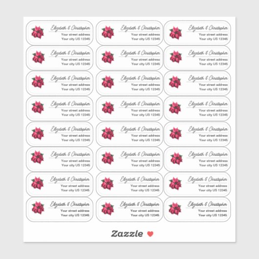 Sticker Clear Christmas Return Address Custom Transparent (Feuille)