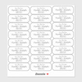 Sticker Clear Save The Date Wedding Return Address  (Feuille)