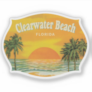 Sticker Clearwater Beach Floride Sunset Vintage