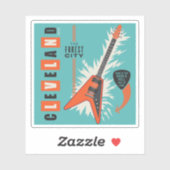 Sticker Cleveland Ohio | Guitare électrique (Feuille)