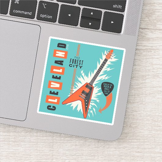 Sticker Cleveland Ohio | Guitare électrique (Détail)