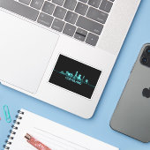 Sticker Cleveland Skyline (Ordinateur portable avec iPhone)