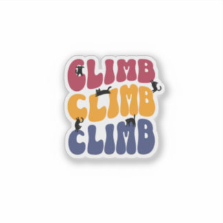 Sticker Climb Cats Vintage Color Edition