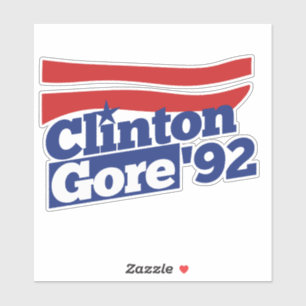 Sticker Clinton Gore 92 rétro 90s Bill Clinton al gore