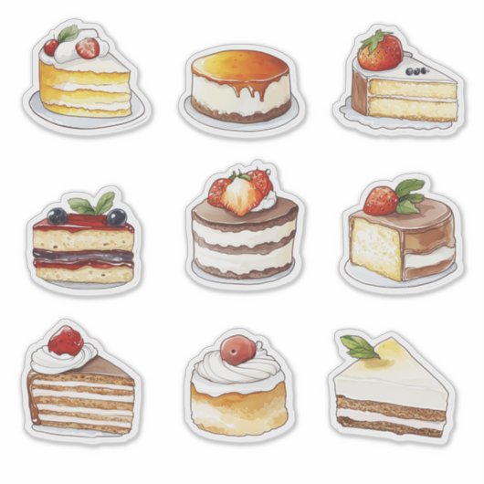 Sticker clipart d'aquarelle de la collection de dessert de (Devant)