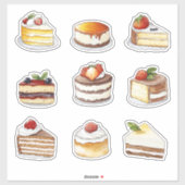 Sticker clipart d'aquarelle de la collection de dessert de (Feuille)