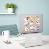 Sticker clipart d'aquarelle de la collection de dessert de (Ordinateur portable sur le bureau)