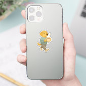 Sticker Clipart de chien de café adorable (Téléphone)