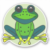 Sticker Clipart de dessin de grenouille verte Design-74742 (Devant)