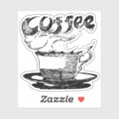 Sticker Clipart tirée à la main de café chaud (Feuille)