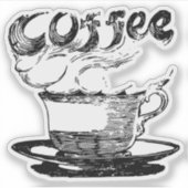 Sticker Clipart tirée à la main de café chaud (Devant)