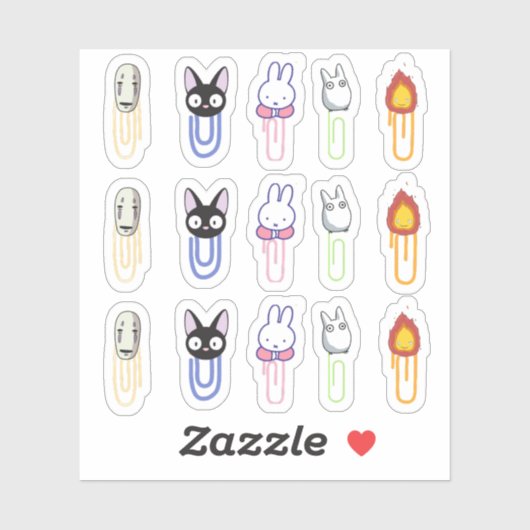 Sticker Clips anime and japanese cartoons (Feuille)