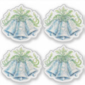 Sticker Cloches d'argent Mariage d'aquarelle du feuillage  (Devant)