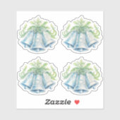 Sticker Cloches d'argent Mariage d'aquarelle du feuillage  (Feuille)